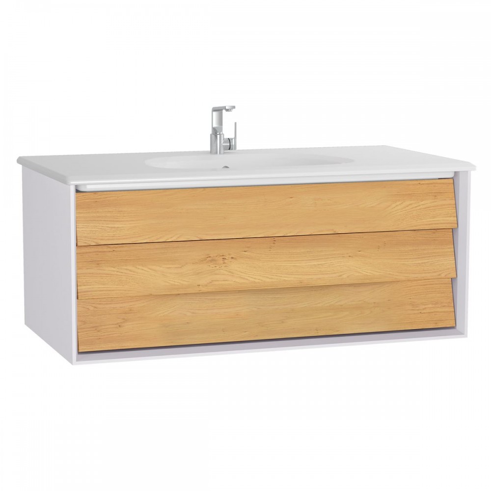 Vitra Lavabo dolabı, çift çekmeceli, etajerli lavabolu, 80 cm